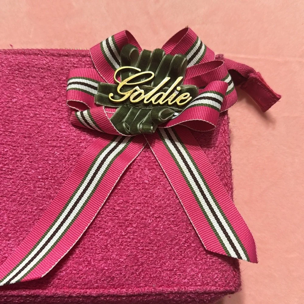 VINTAGE MAGENTA HOT PINK GOLDIE LIMITED EDITION MAKEUP‎ BAG CLUTCH